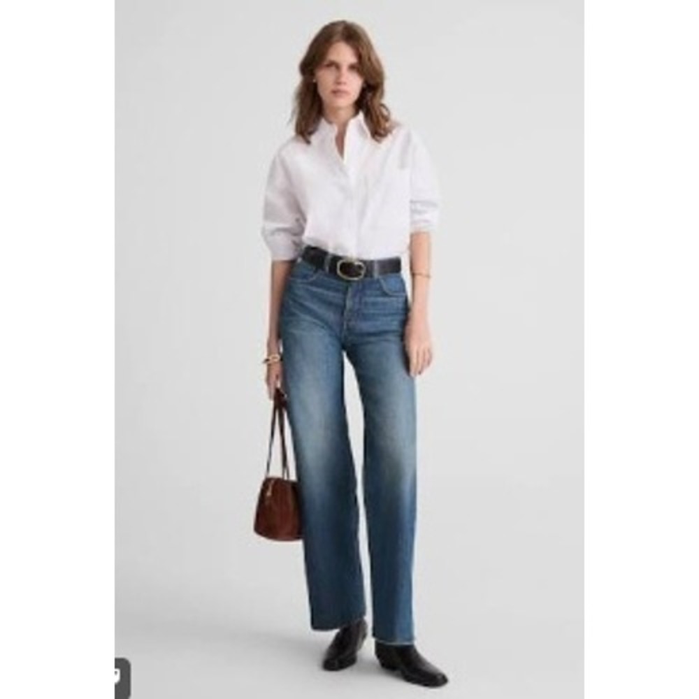 Madewell The Perfect Vintage Wide-Leg Jean Medium Wash Denim Size 24